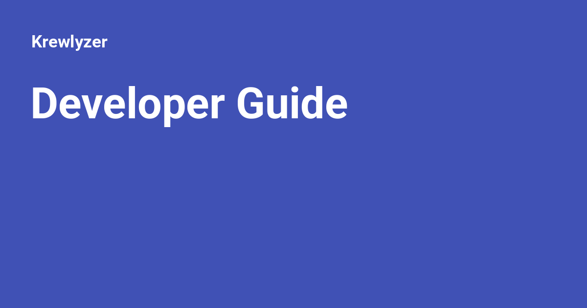 Developer Guide - Krewlyzer